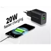 Conceptronic 2-pordiline 20W GaN USB PD laadija, USB-C x 1, USB-A x 1, QC 3.0, PPS