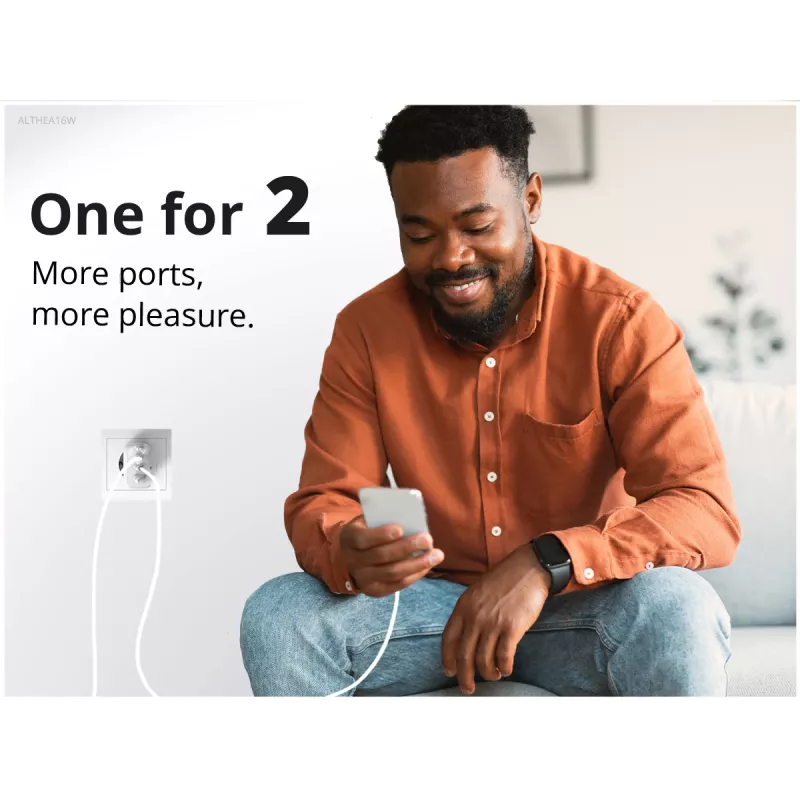 Conceptronic 2-pordiline 33 W GaN USB PD laadija koos 3-in-1 laadimiskaabliga, USB-C x 1, USB-A x 1, QC 3.0, PPS