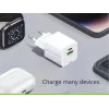 Conceptronic 2-pordiline 33 W GaN USB PD laadija koos 3-in-1 laadimiskaabliga, USB-C x 1, USB-A x 1, QC 3.0, PPS