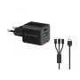 Conceptronic 2-pordiline 33W GaN USB PD laadija 3-in-1 laadimiskaabliga ALTHEA16B