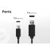 Conceptronic 2-pordiline 33W GaN USB PD laadija 3-in-1 laadimiskaabliga ALTHEA16B
