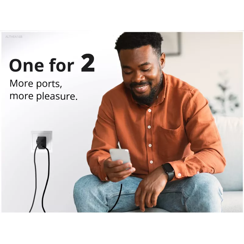 Conceptronic 2-pordiline 33W GaN USB PD laadija 3-in-1 laadimiskaabliga ALTHEA16B