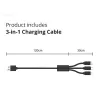 Conceptronic 2-pordiline 33W GaN USB PD laadija 3-in-1 laadimiskaabliga ALTHEA16B