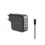 Conceptronic 4-portine 100 W GaN USB PD laadija USB-C laadimiskaabliga, USB-C x 3, USB-A x 1, QC 3.0, PPS