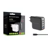 Conceptronic 4-portine 100 W GaN USB PD laadija USB-C laadimiskaabliga, USB-C x 3, USB-A x 1, QC 3.0, PPS