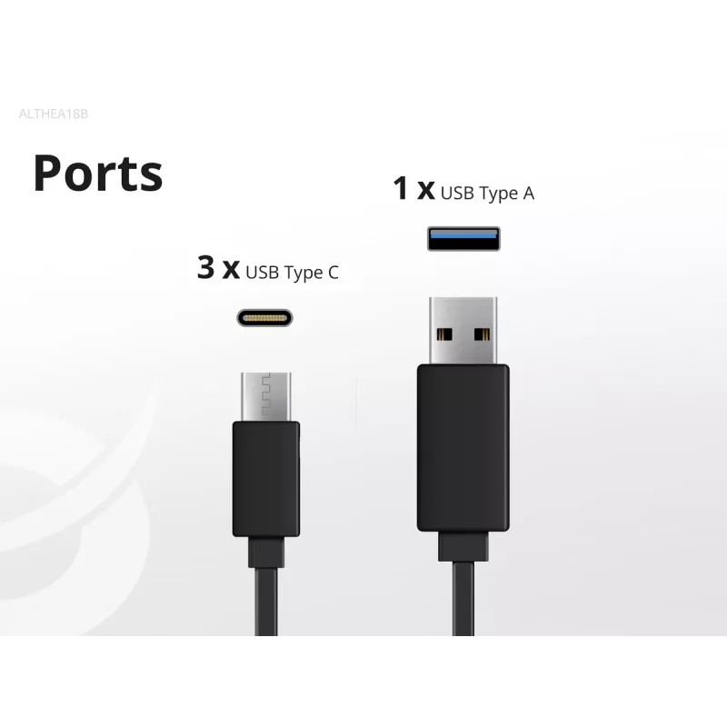 Conceptronic 4-portine 100 W GaN USB PD laadija USB-C laadimiskaabliga, USB-C x 3, USB-A x 1, QC 3.0, PPS