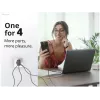 Conceptronic 4-portine 100 W GaN USB PD laadija USB-C laadimiskaabliga, USB-C x 3, USB-A x 1, QC 3.0, PPS
