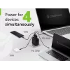 Conceptronic 4-portine 100 W GaN USB PD laadija USB-C laadimiskaabliga, USB-C x 3, USB-A x 1, QC 3.0, PPS