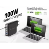 Conceptronic 4-portine 100 W GaN USB PD laadija USB-C laadimiskaabliga, USB-C x 3, USB-A x 1, QC 3.0, PPS