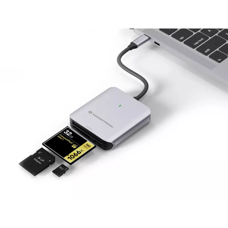 Conceptronic BIAN09G 3-in-1 kaardilugeja USB 3.2 Gen 2, CFast 2.0, SD TF/MicroSD 4.0, UHS-II