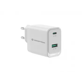 Conceptronic ALTHEA20W45 2-pordiline 45 W GaN USB PD laadija, USB-C x 1, USB-A x 1, QC 3.0, PPS, PD 3.0