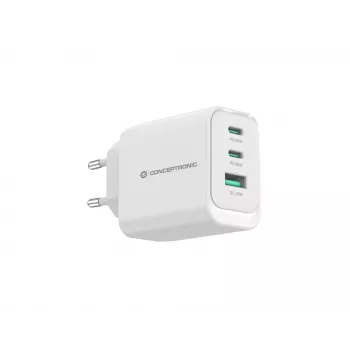 Conceptronic ALTHEA21W65 3-pordiline 65W GaN USB PD laadija, USB-C x 2, USB-A x 1, QC 3.0, PPS, PD 3.0
