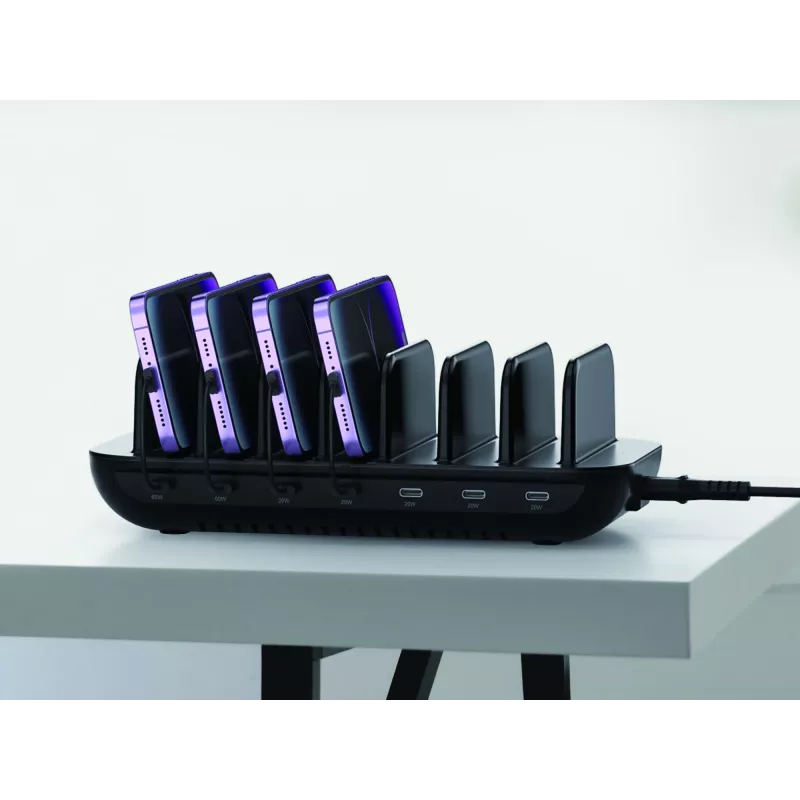Conceptronic OZUL07B 160W 7-pordiline USB PD laadimisjaam, USB-C x 7, PD 3.0