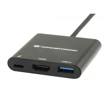 Conceptronic DONN01B sülearvuti dokk/pordireplikaator USB 3.2 Gen 1 (3.1 Gen 1) USB-C Must