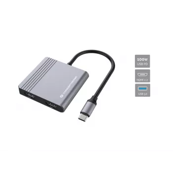 Conceptronic DONN13G sülearvuti dokkimisjaam / pordikordisti Juhtmega USB 3.2 Gen 1 (3.1 Gen 1) USB-C Hall