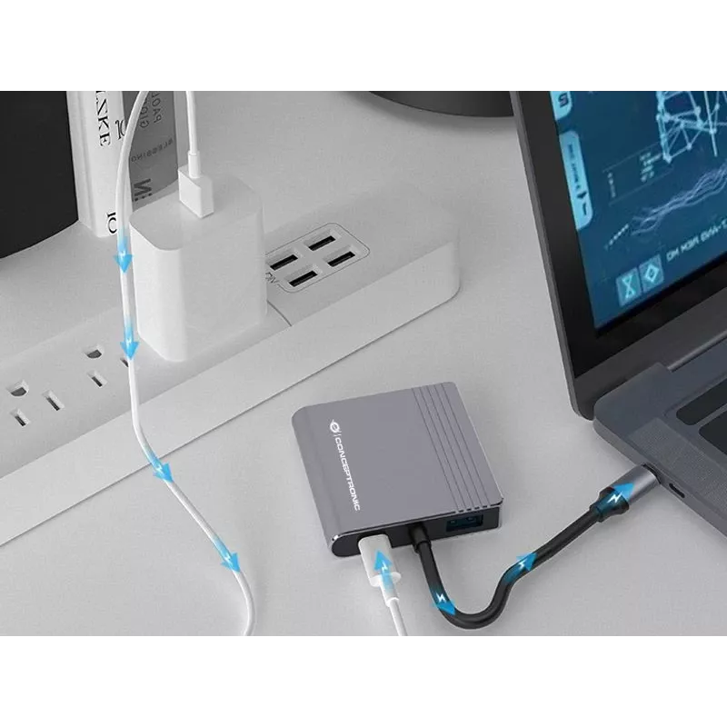 Conceptronic DONN13G sülearvuti dokkimisjaam / pordikordisti Juhtmega USB 3.2 Gen 1 (3.1 Gen 1) USB-C Hall