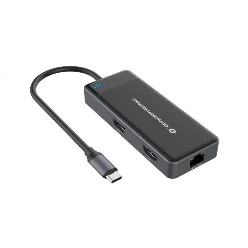 Conceptronic DONN14G sülearvuti dokk/pordireplikaator Juhtmega USB 3.2 Gen 1 (3.1 Gen 1) USB-C Hall