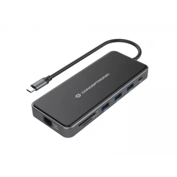 Conceptronic DONN15G sülearvuti dokk/pordireplikaator Juhtmega USB 3.2 Gen 1 (3.1 Gen 1) USB-C Hall