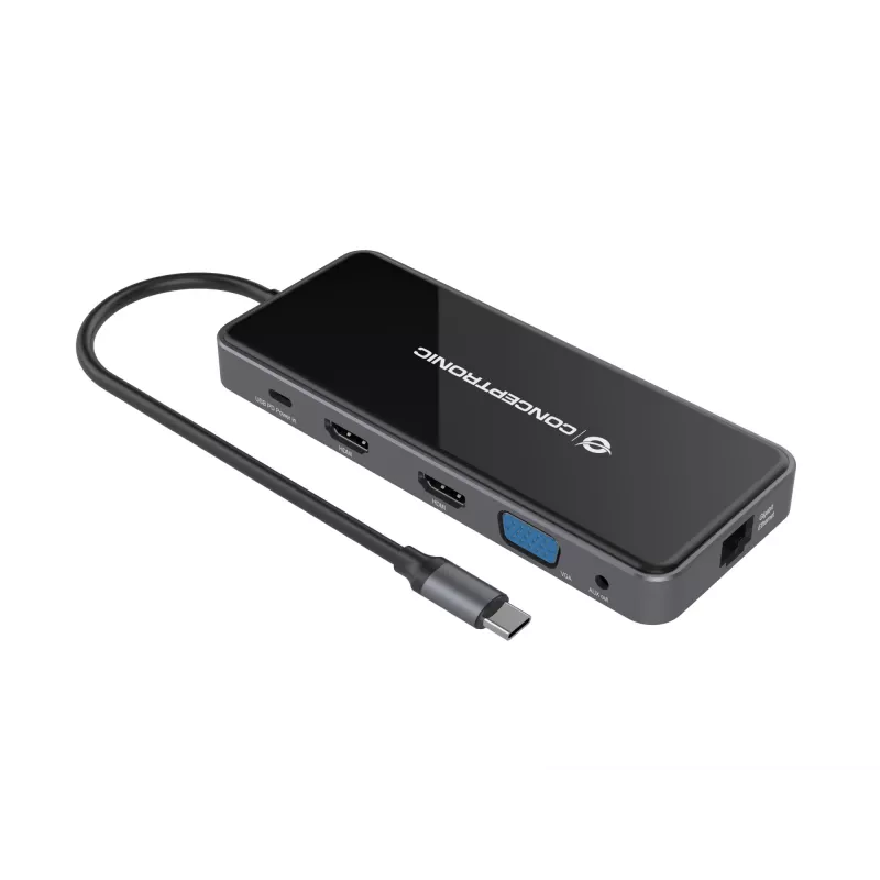 Conceptronic DONN15G sülearvuti dokk/pordireplikaator Juhtmega USB 3.2 Gen 1 (3.1 Gen 1) USB-C Hall