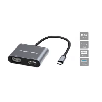 Conceptronic DONN16G Juhtmega USB 3.2 Gen 1 USB-C Hall 100W 4K Ultra HD