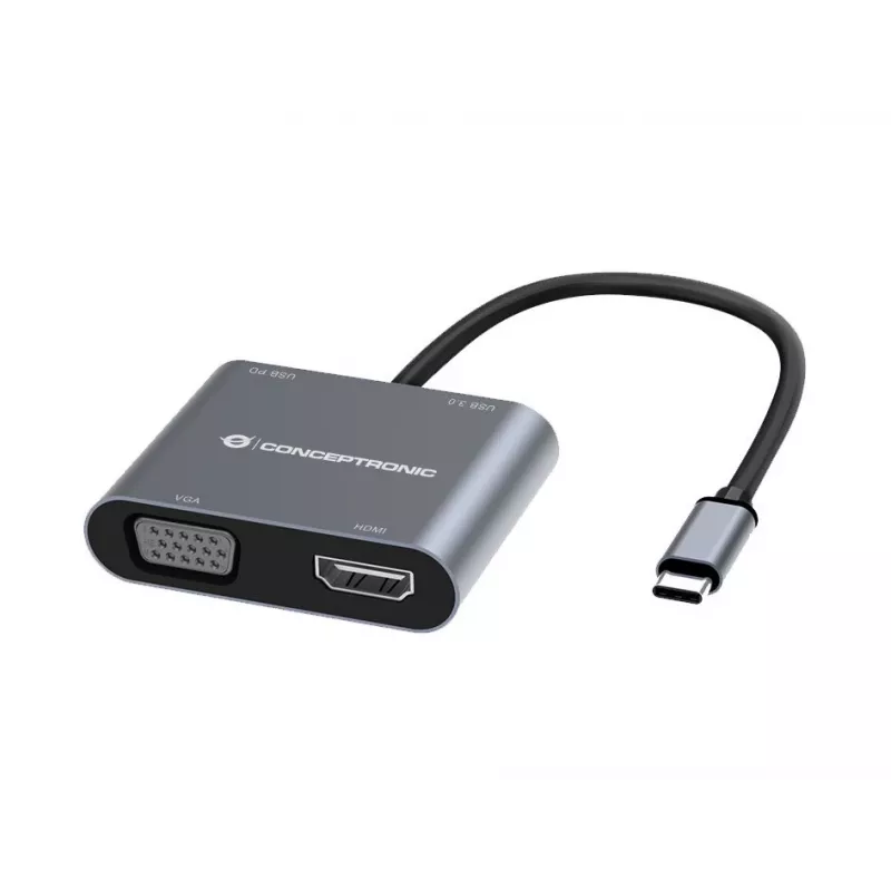 Conceptronic DONN16G Juhtmega USB 3.2 Gen 1 USB-C Hall 100W 4K Ultra HD