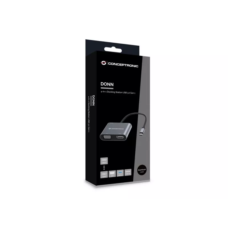 Conceptronic DONN16G Juhtmega USB 3.2 Gen 1 USB-C Hall 100W 4K Ultra HD