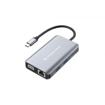 Conceptronic DONN21G sülearvuti dokk/pordireplikaator Juhtmega USB 3.2 Gen 1 (3.1 Gen 1) USB-C Hall