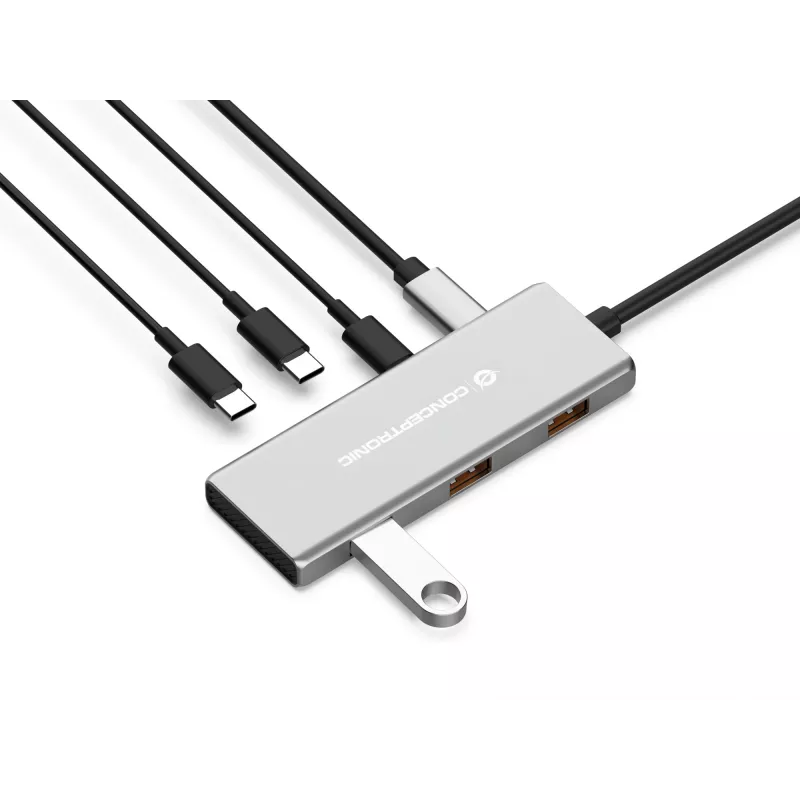 Conceptronic HUBBIES17G liidesejaotur USB 3.2 Gen 2 (3.1 Gen 2) USB-C 10000 Mbit/s hall