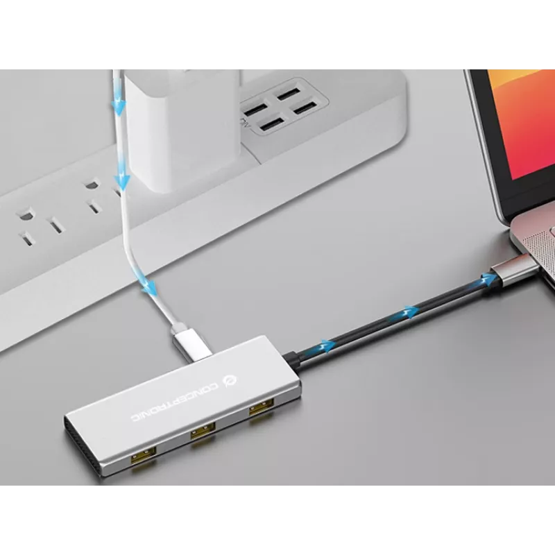 Conceptronic HUBBIES17G liidesejaotur USB 3.2 Gen 2 (3.1 Gen 2) USB-C 10000 Mbit/s hall