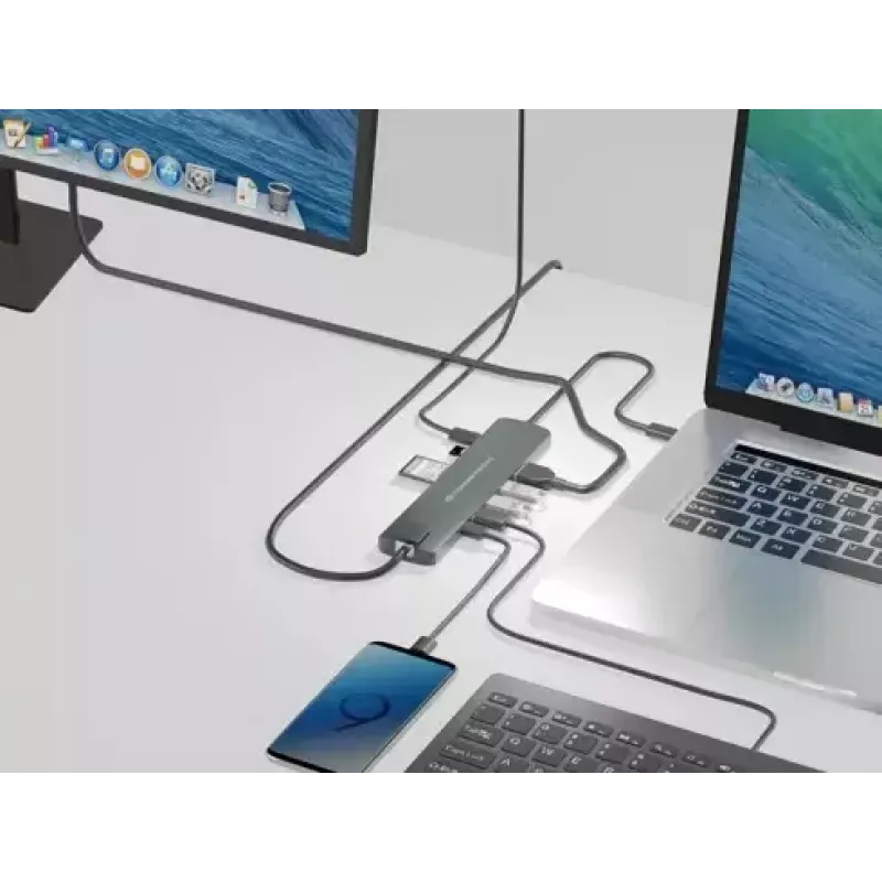 Conceptronic DONN 9-in-1 multifunktsionaalne USB-jaoturi adapter