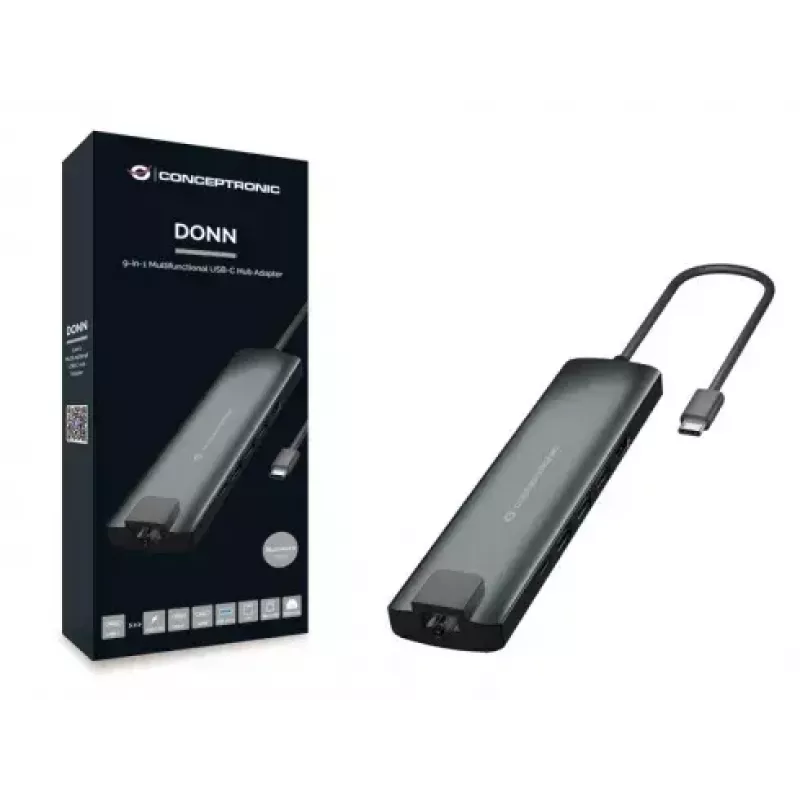 Conceptronic DONN 9-in-1 multifunktsionaalne USB-jaoturi adapter