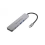 6-in-1 USB 3.2 Gen 1 dokkimisjaam CONCEPTRONIC DONN33G HDMI, 2×USB-A 5Gbps, 2×USB-C 5Gbps, 100W USB PD, hõbedane