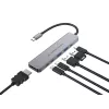 6-in-1 USB 3.2 Gen 1 dokkimisjaam CONCEPTRONIC DONN33G HDMI, 2×USB-A 5Gbps, 2×USB-C 5Gbps, 100W USB PD, hõbedane