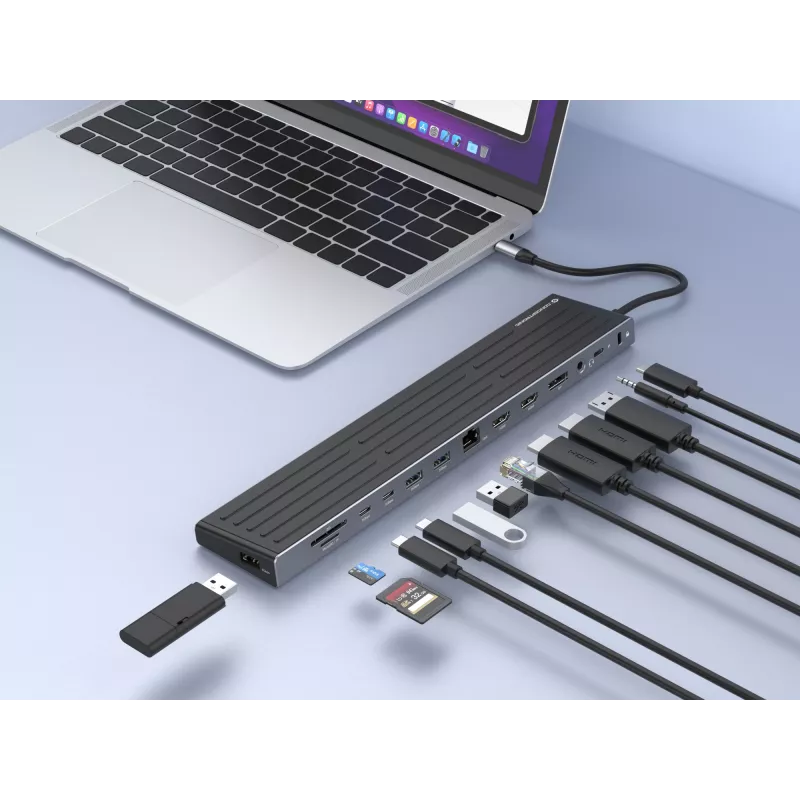Dokkjaam Conceptronic DONN32B 14-in-1 USB 3.2 Gen 1 HDMI DP