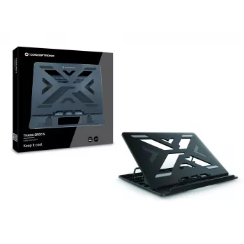 Conceptronic ERGO sülearvuti jahutusalus, sülearvuti alus, must, 39,6 cm (15,6 tolli)