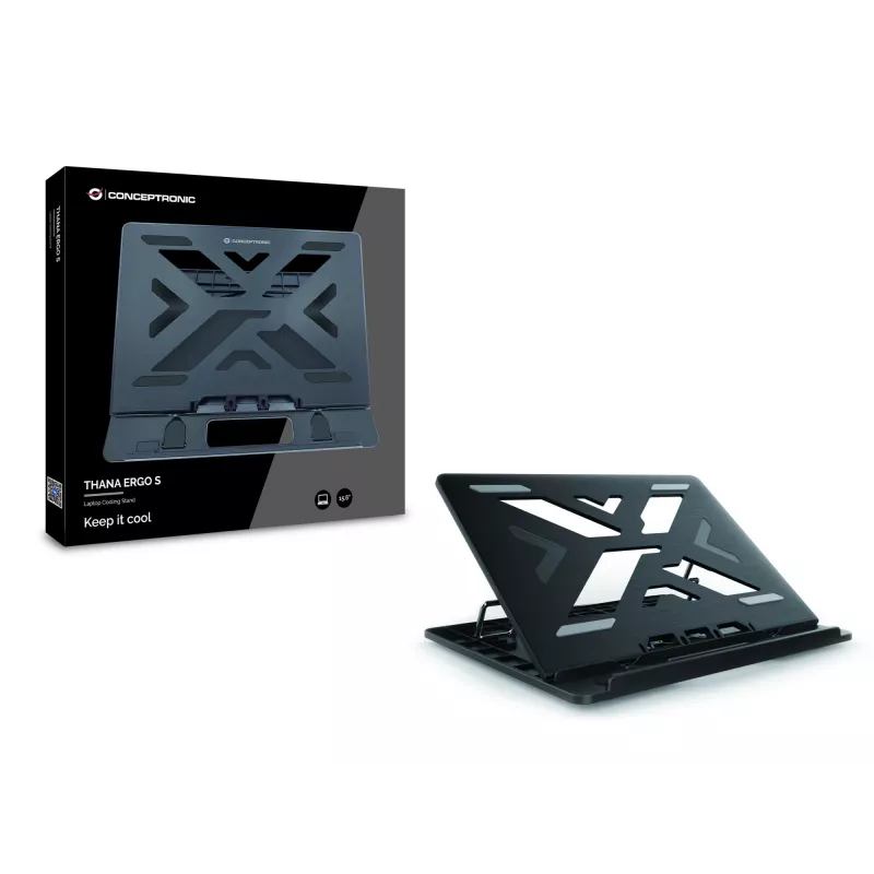 Conceptronic ERGO sülearvuti jahutusalus, sülearvuti alus, must, 39,6 cm (15,6 tolli)