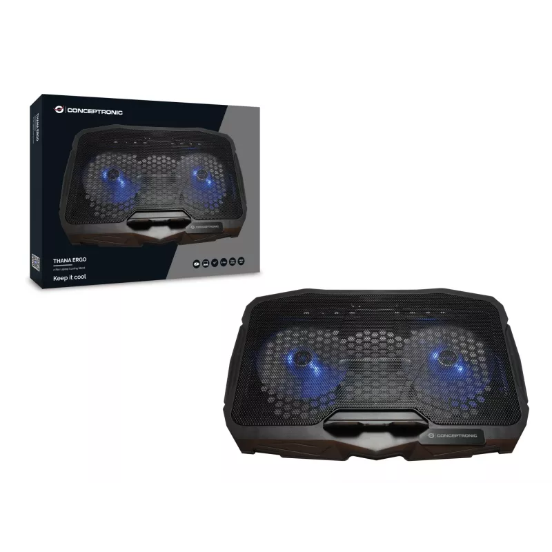 Conceptronic THANA07B sülearvuti jahutusalus 43.2 cm (17 tolli) Must