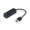 USB-jaotur Conceptronic HUBBIES 4-pordiline USB 3.0 jaotur koos USB-C OTG-adapteriga