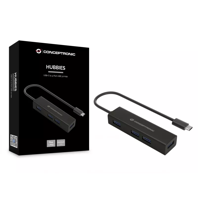 Conceptronic HUBBIES USB-C jaotur 4 USB 3.0 pordiga