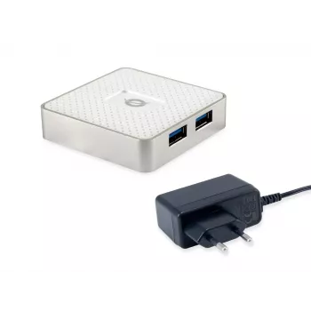 Conceptronic HUBBIES03W liidese jaotur USB 3.2 Gen 1 (3.1 Gen 1) Micro-B 5000 Mbit/s Valge