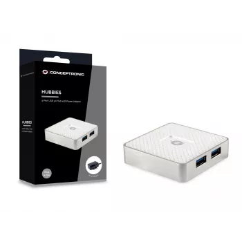 Conceptronic HUBBIES03W liidese jaotur USB 3.2 Gen 1 (3.1 Gen 1) Micro-B 5000 Mbit/s Valge