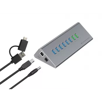Conceptronic HUBBIES18G 10-in-1 60W USB 3.0 jaotur-laadija komplekt, 2-in-1 USB-C USB-A kaabel, USB 3.2 Gen 1