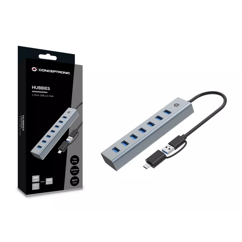 Conceptronic HUBBIES21G 7-pordiline USB 3.0 jaotur, 5 Gbps, USB-A x 7