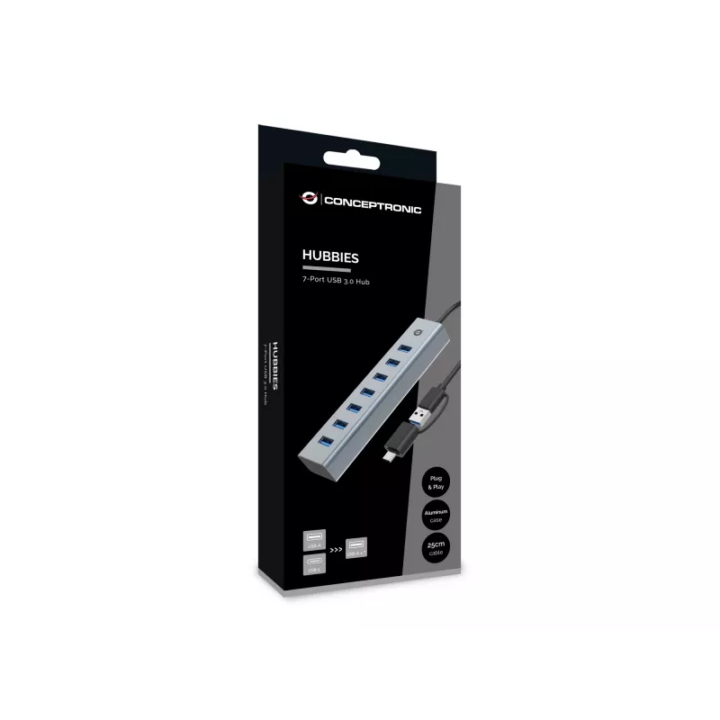 Conceptronic HUBBIES21G 7-pordiline USB 3.0 jaotur, 5 Gbps, USB-A x 7