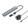Conceptronic HUBBIES21GP 7-pordiline USB 3.0 jaotur toiteadapteriga, 5 Gbps, 7× USB-A