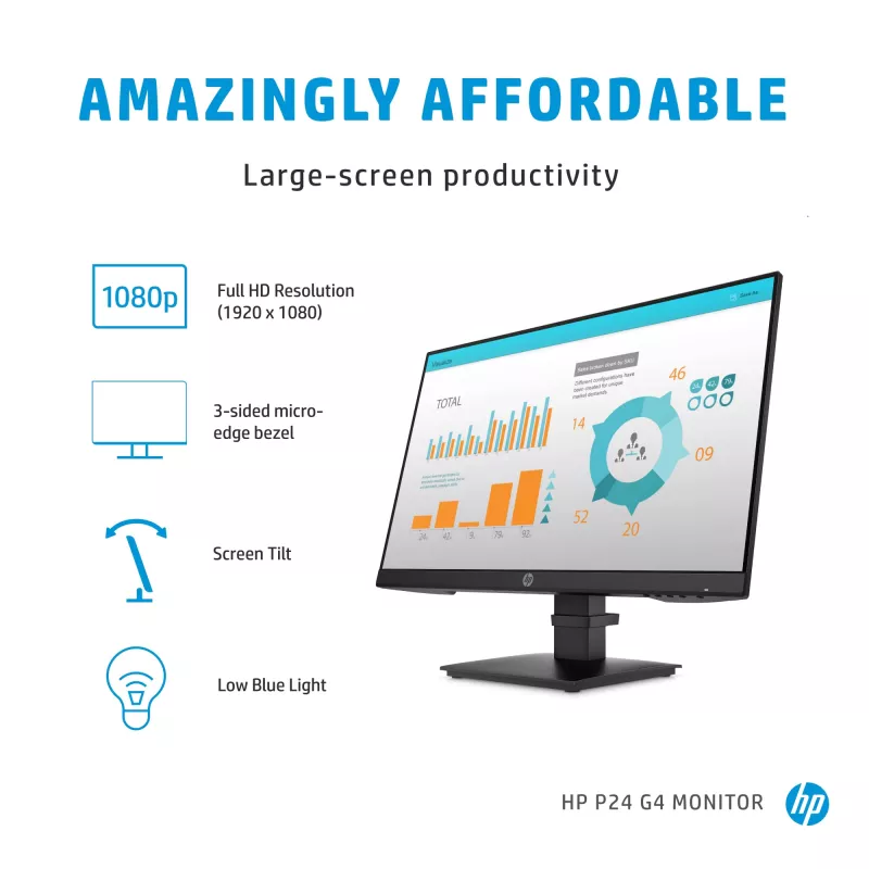 HP P-Series P24 G4 arvutimonitor 60,5 cm (23,8 tolli) 1920 x 1080 pikslit Full HD