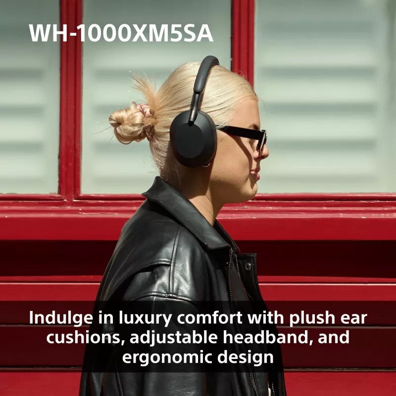 Sony WH-1000XM5SA kõrvaklapid juhtmega ja juhtmevaba ühendusega, peapael, muusika, USB Type-C, Bluetooth, must