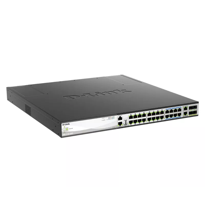 D-Link DMS-3130-30PS võrgulüliti, hallatav L3, 2.5G Ethernet (100/1000/2500), Power over Ethernet (PoE), 1U, must