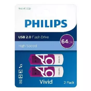 Philips FM64FD05D USB-mälupulk 64 GB USB Type-A 2.0 Lilla, Valge