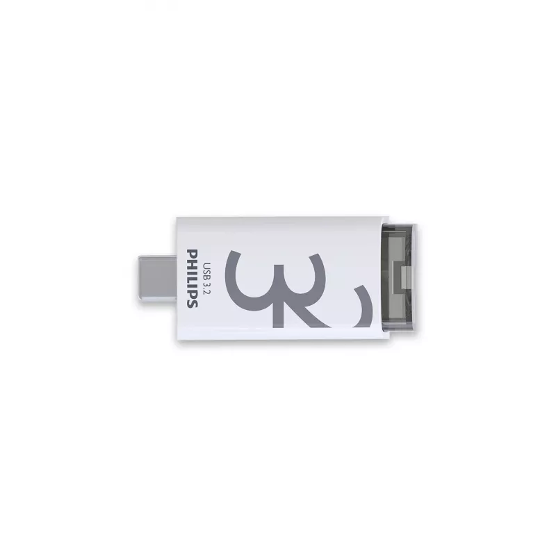 Philips Click USB-mälupulk 32 GB USB USB-C 3.2 Gen 1 (3.1 Gen 1) Läbipaistev, Valge